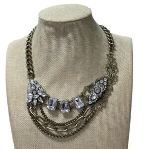 Treska Brass Flapper Vintage Multi Strand Layered‎ Chunky Statement Necklace
